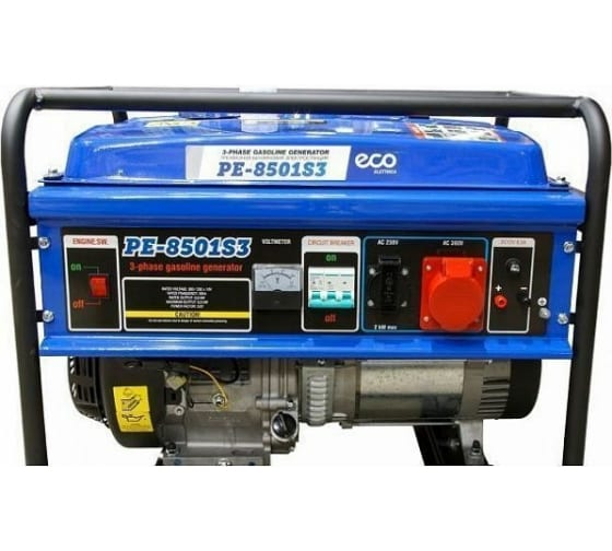 Генератор бензиновый ECO (6500 Вт, 15 л.с,  3-х фазный, (PE-8501S3))