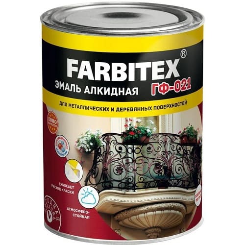 ГРУНТОВКА ГФ-021 FARBITEX (0,8 кг. Алкидная, красно-коричневый (0911) )