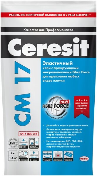 ПЛИТОЧНЫЙ КЛЕЙ (Ceresit, СМ - 17, 5 кг)