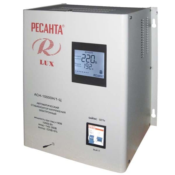 Стабилизатор напряжения РЕСАНТА (10 кВт, АСН-10000Н/1-Ц)